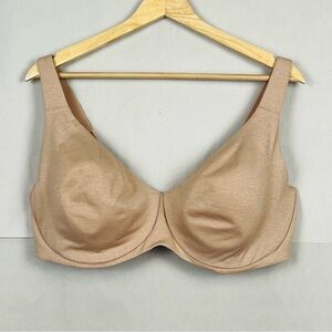 Aisilin beige underwire soft cup adjustable strap bra, size US 42E.